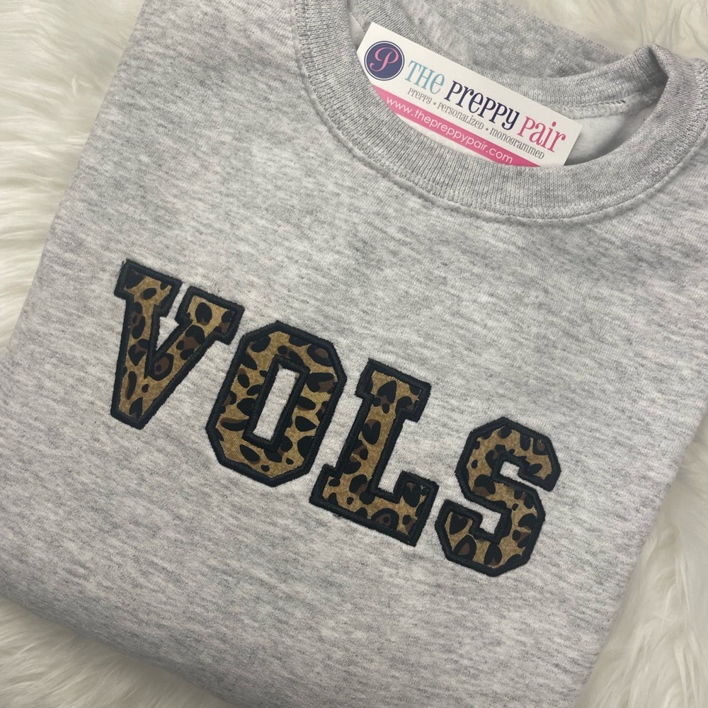 Tennessee Vols Leopard Applique Gray Sweatshirt - New